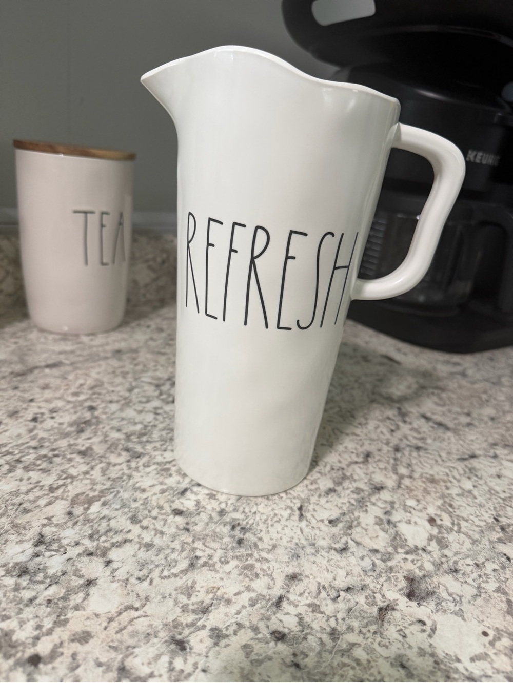 Rae Dunn White "REFRESH" Ceramic Pitcher
